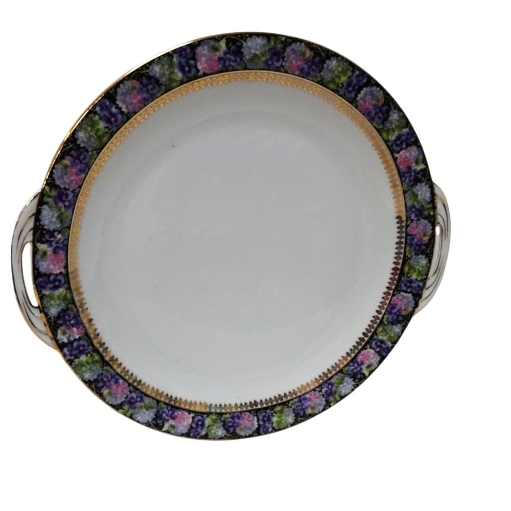Beyer & Bock Porcelain Serving Platter – Floral Band – Vintage